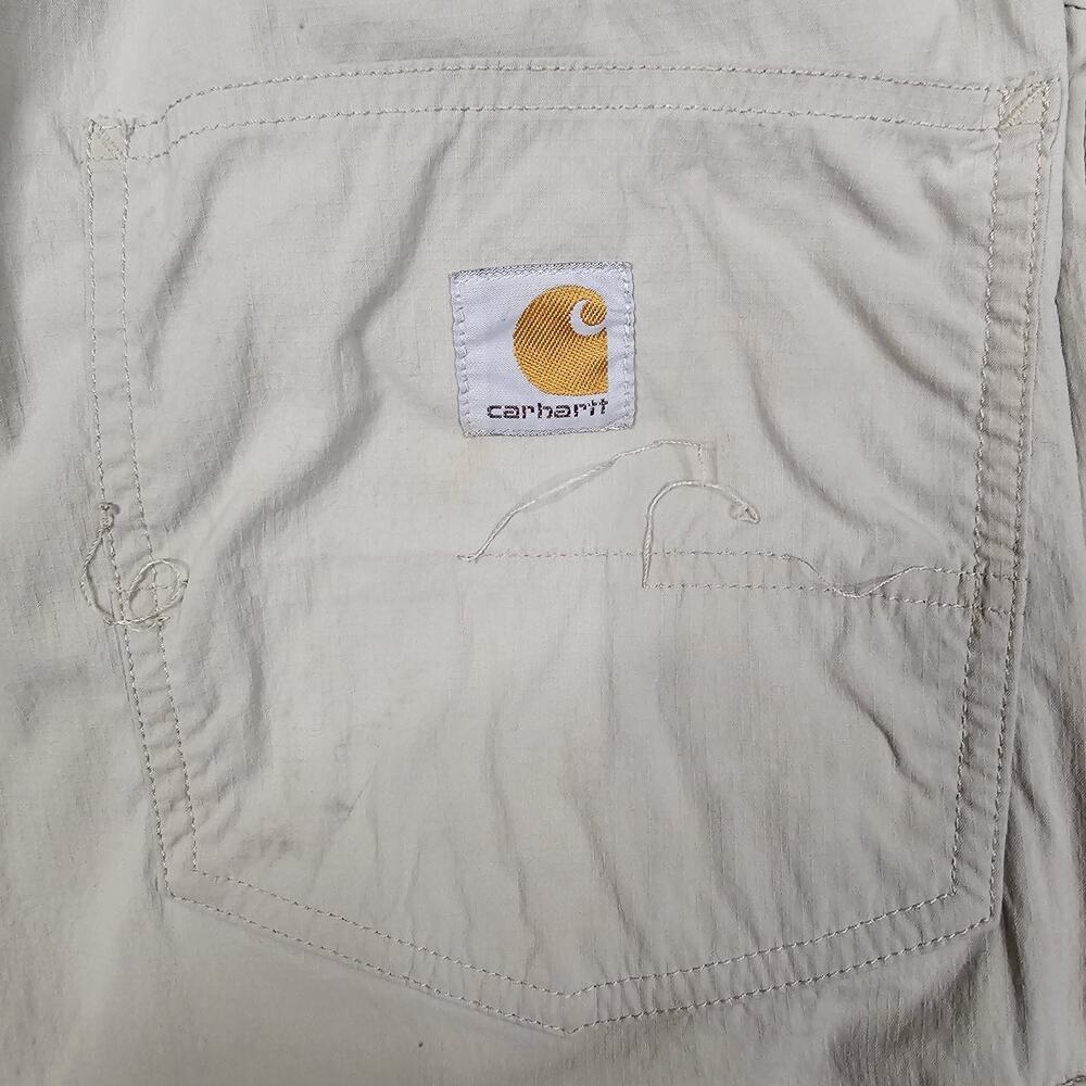 Carhartt Force Pants Mens 38x34 Tan Ripstop Nylon Pocket Work Outdoor Stretch - Picture 9 of 16